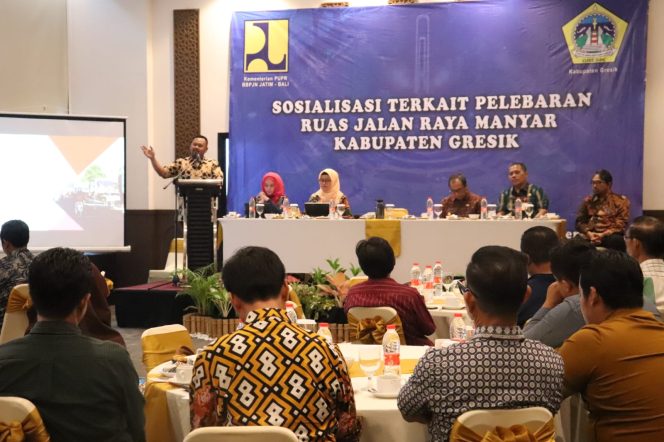 
					Pelebaran Jalan Manyar Masuk Tahap 2, Pemkab Gresik Gelar Sosialisasi Bareng BBPJN Jawa Bali