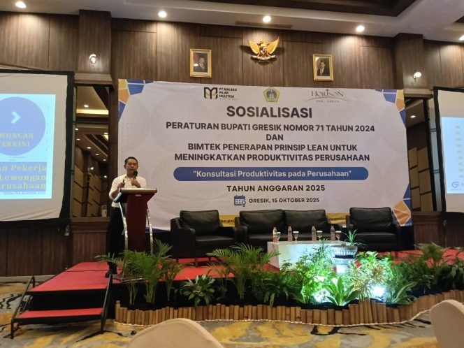 
					Disnaker Gresik Dorong Produktivitas Perusahaan Lewat Sosialisasi Perbup dan Bimtek Prinsip Lean